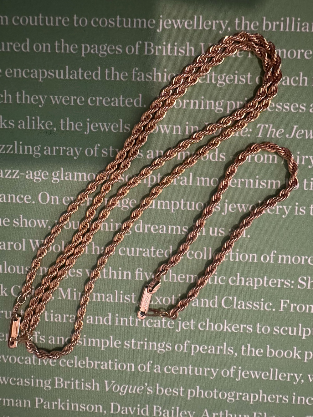 Vintage Rope Chain Necklace & Bracelet - 18k Gold Plates